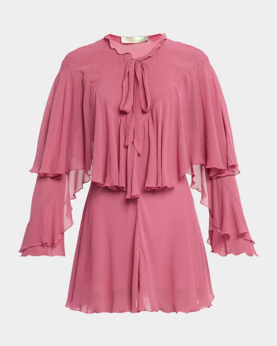 Liraine Ruffle Cape Mini Dress